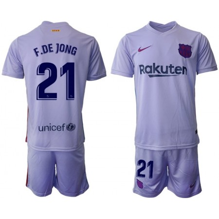Billiga Fotbollströjor FC Barcelona Frenkie de Jong 21 Barn Borta tröja 2021/22 Kortärmad